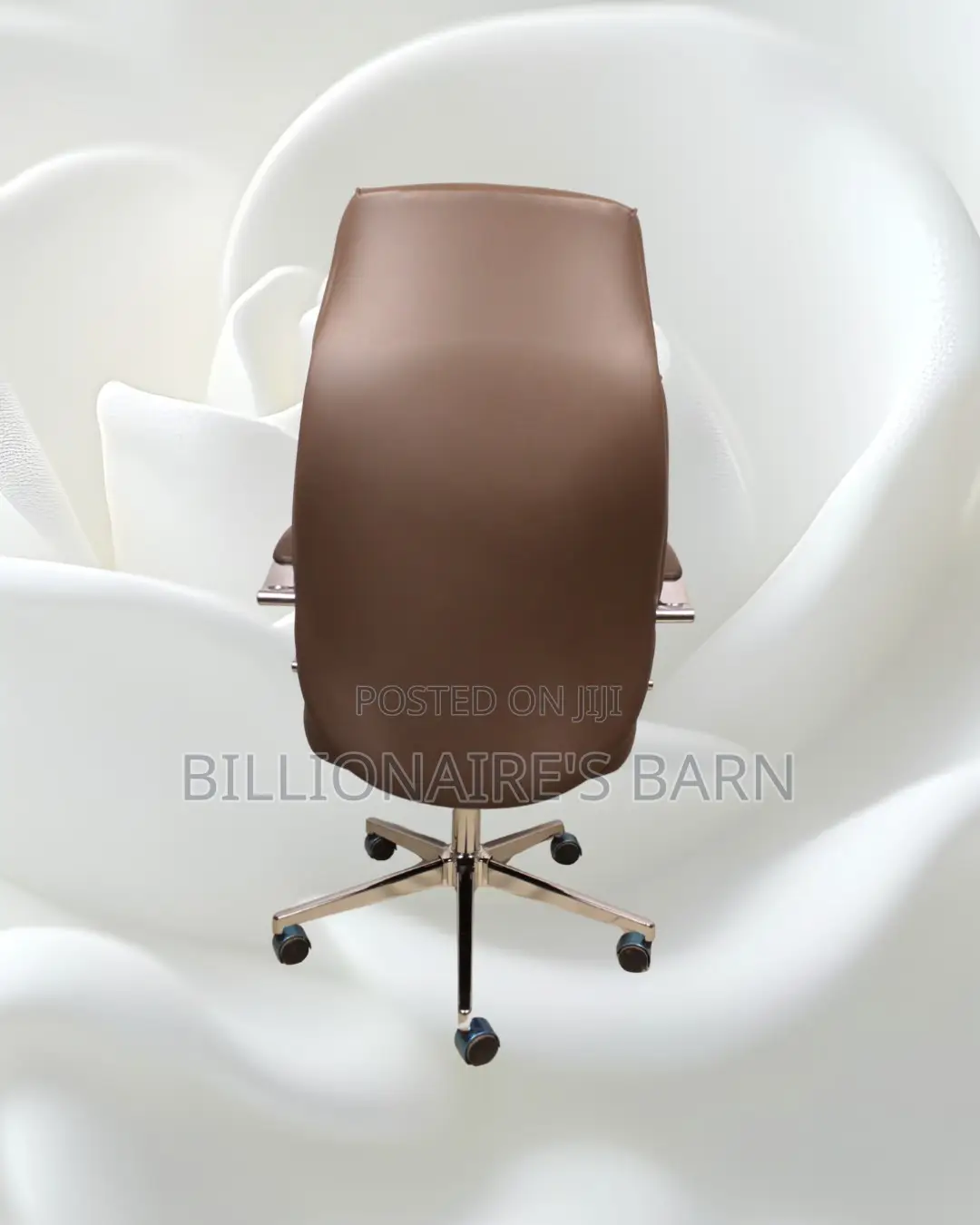Brown Executive Leather Office Chair | Ergonomic Steel Frame