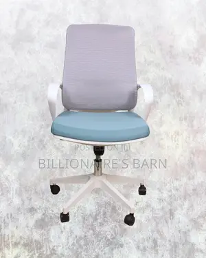 White Ergonomic Mesh Office Chair — Tilt Lock Mechanism #196