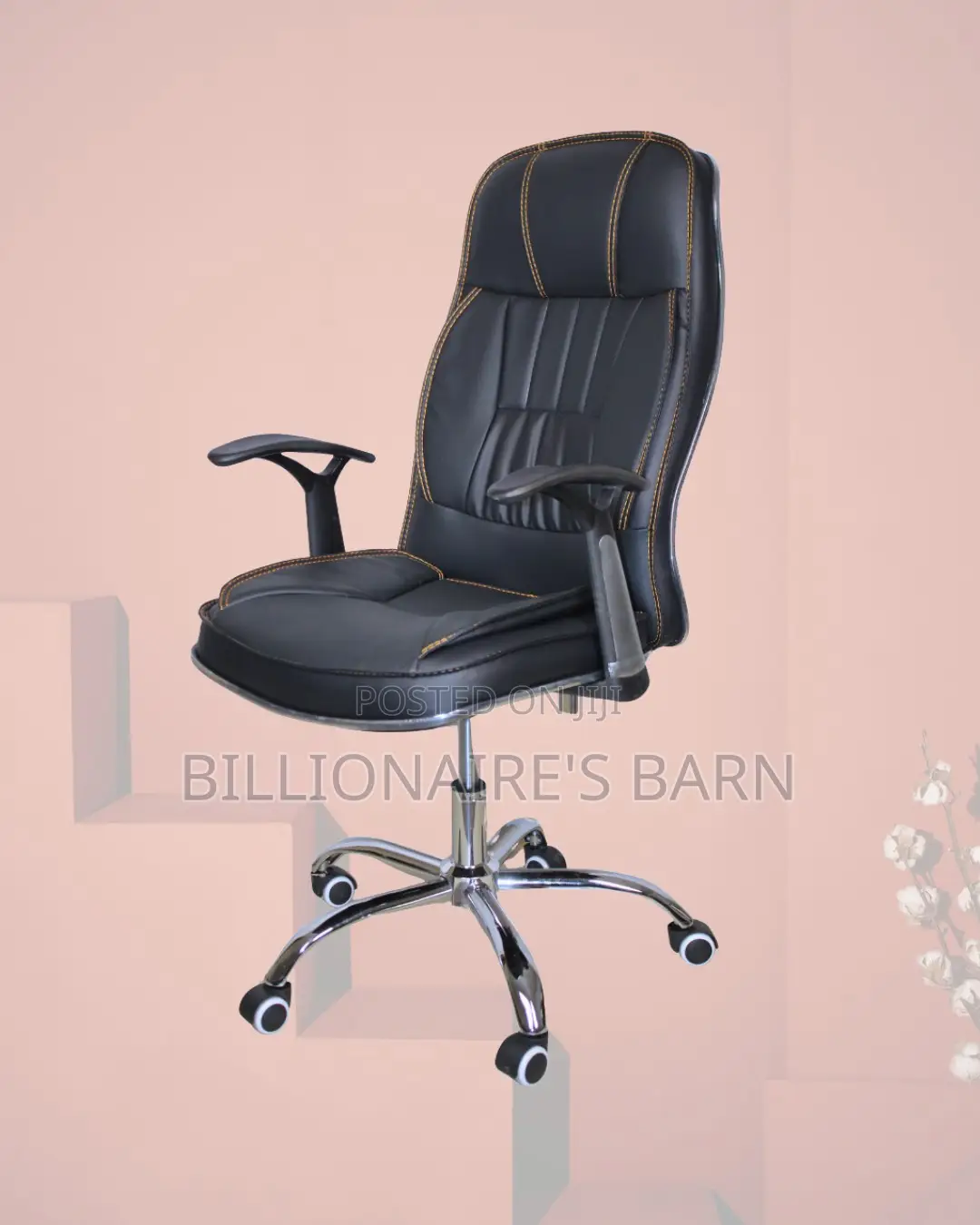 Executive Leather Office Chair | Quiet-Roll Steel Frame