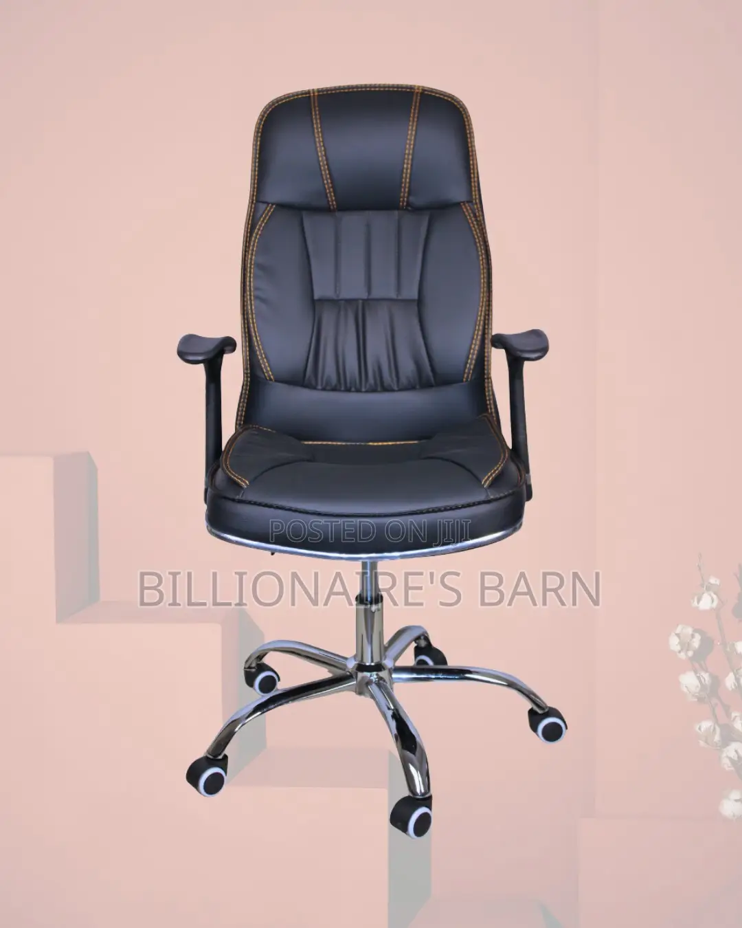 Executive Leather Office Chair | Quiet-Roll Steel Frame