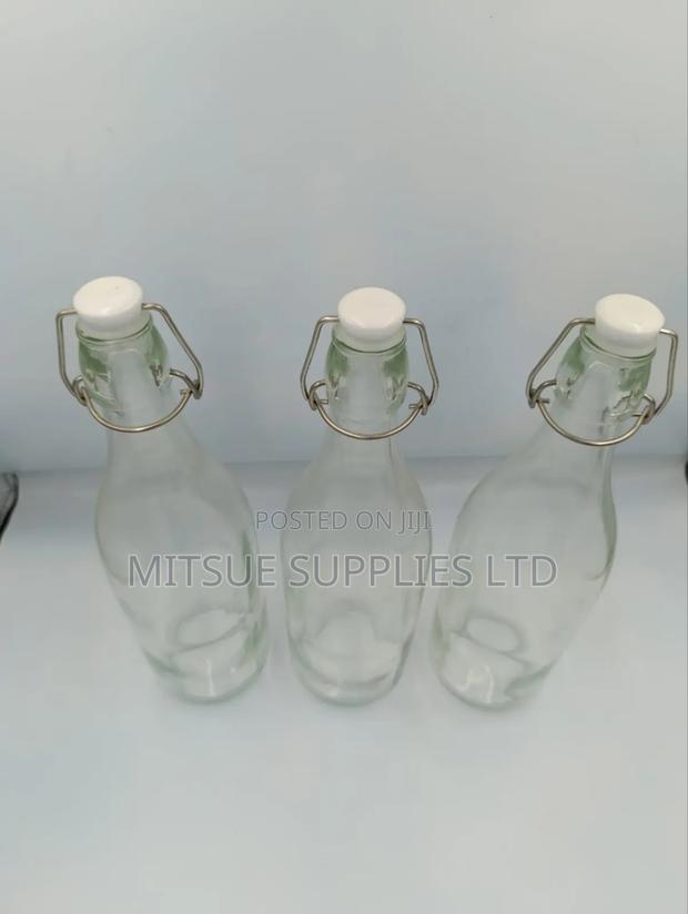 8 Clear Glass Water Bottle 500ml For Brewing With White Lid - thumbnail 4