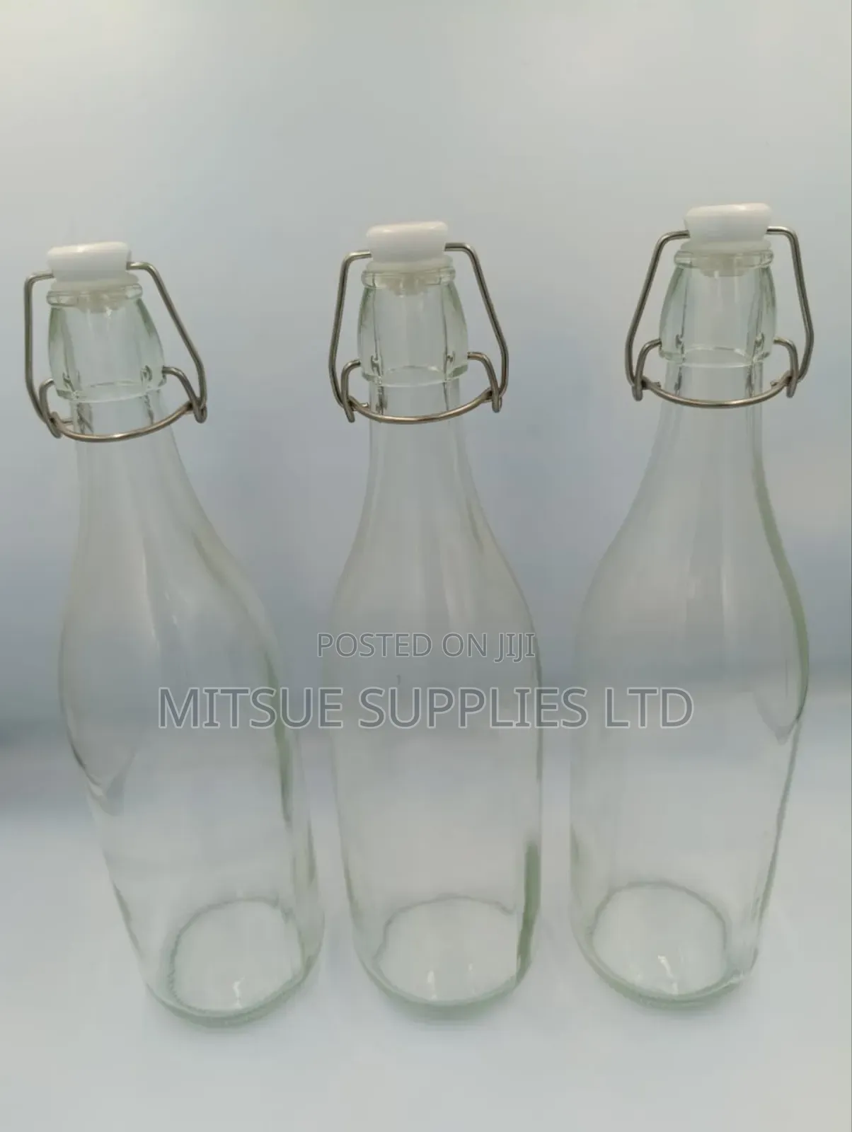 8 Glass Waterbottle 500ml With Flip Clip/Swing Lock Top - Brewing