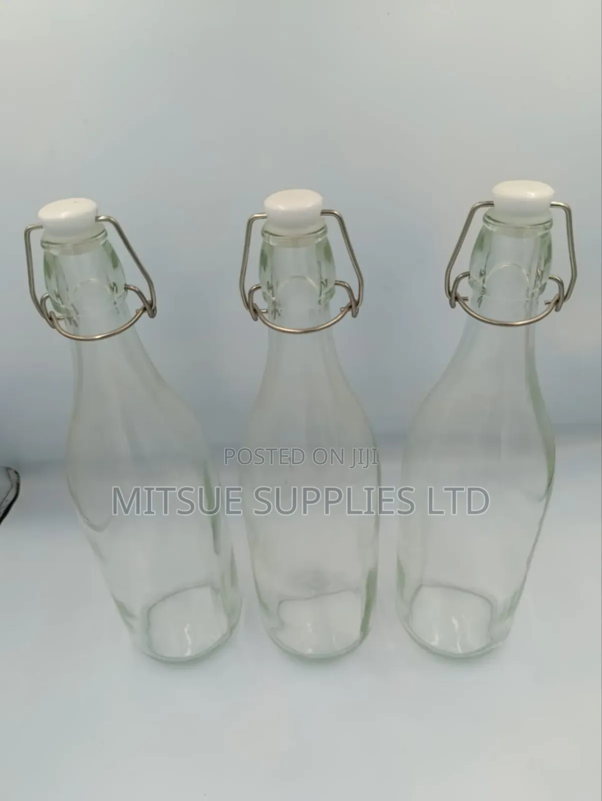 8 Glass Waterbottle 500ml With Flip Clip/Swing Lock Top - Brewing