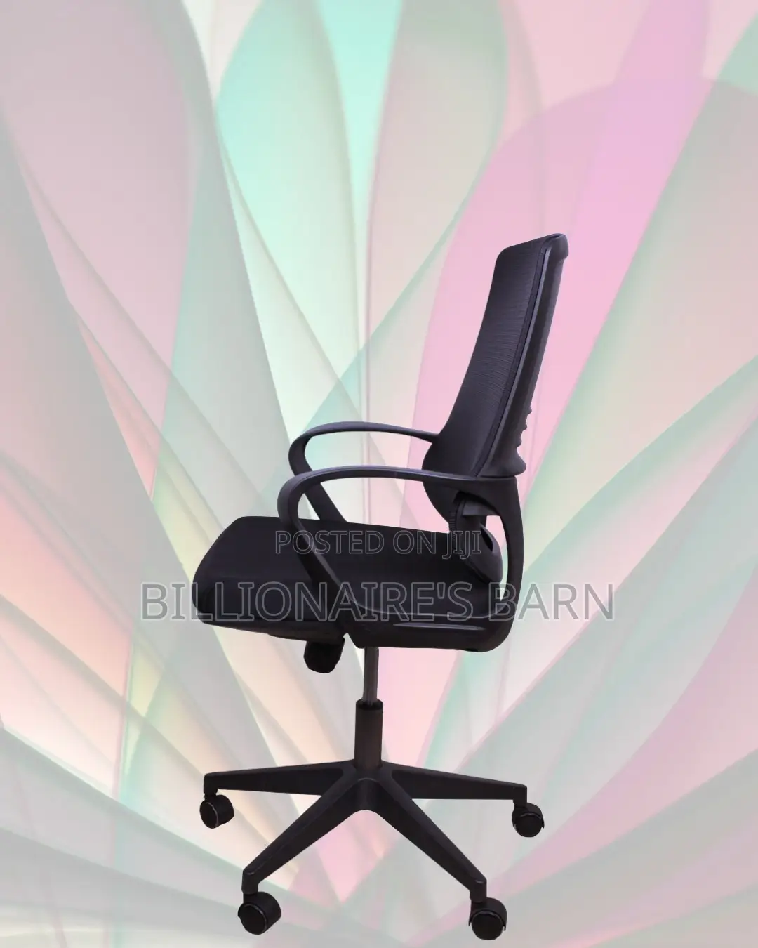 Quiet-Roll Black Ergonomic Mesh Office Chair — Smooth-Rolling Mobility