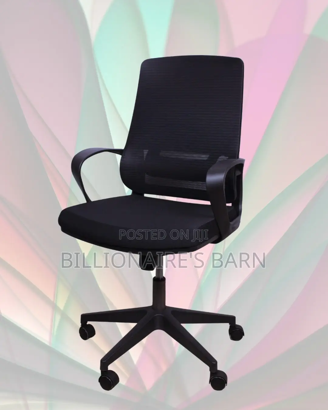 Quiet-Roll Black Ergonomic Mesh Office Chair — Smooth-Rolling Mobility