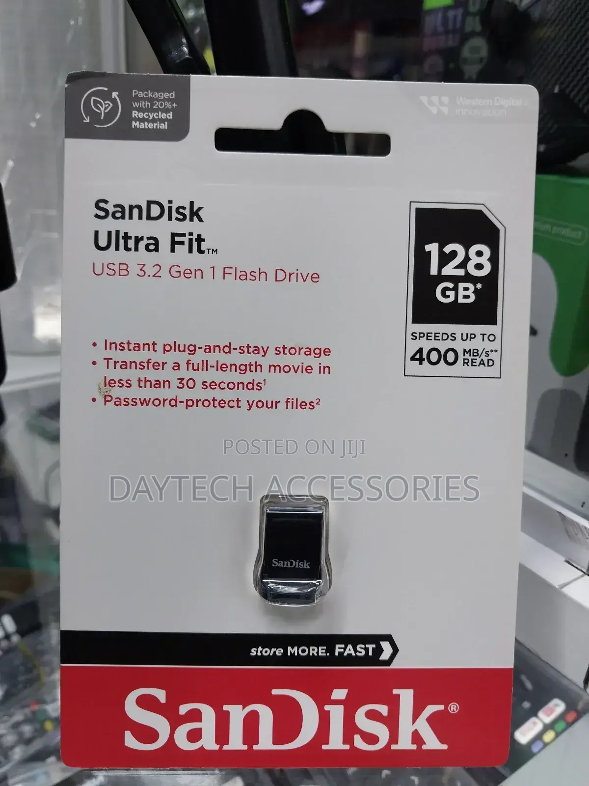 Sandisk Ultra Fit Usb 3.2 Gen 1 Flash Drive With a Capacity of 128 Gb.
