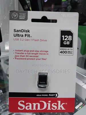 Sandisk Ultra Fit Usb 3.2 Gen 1 Flash Drive With a Capacity of 128 Gb.