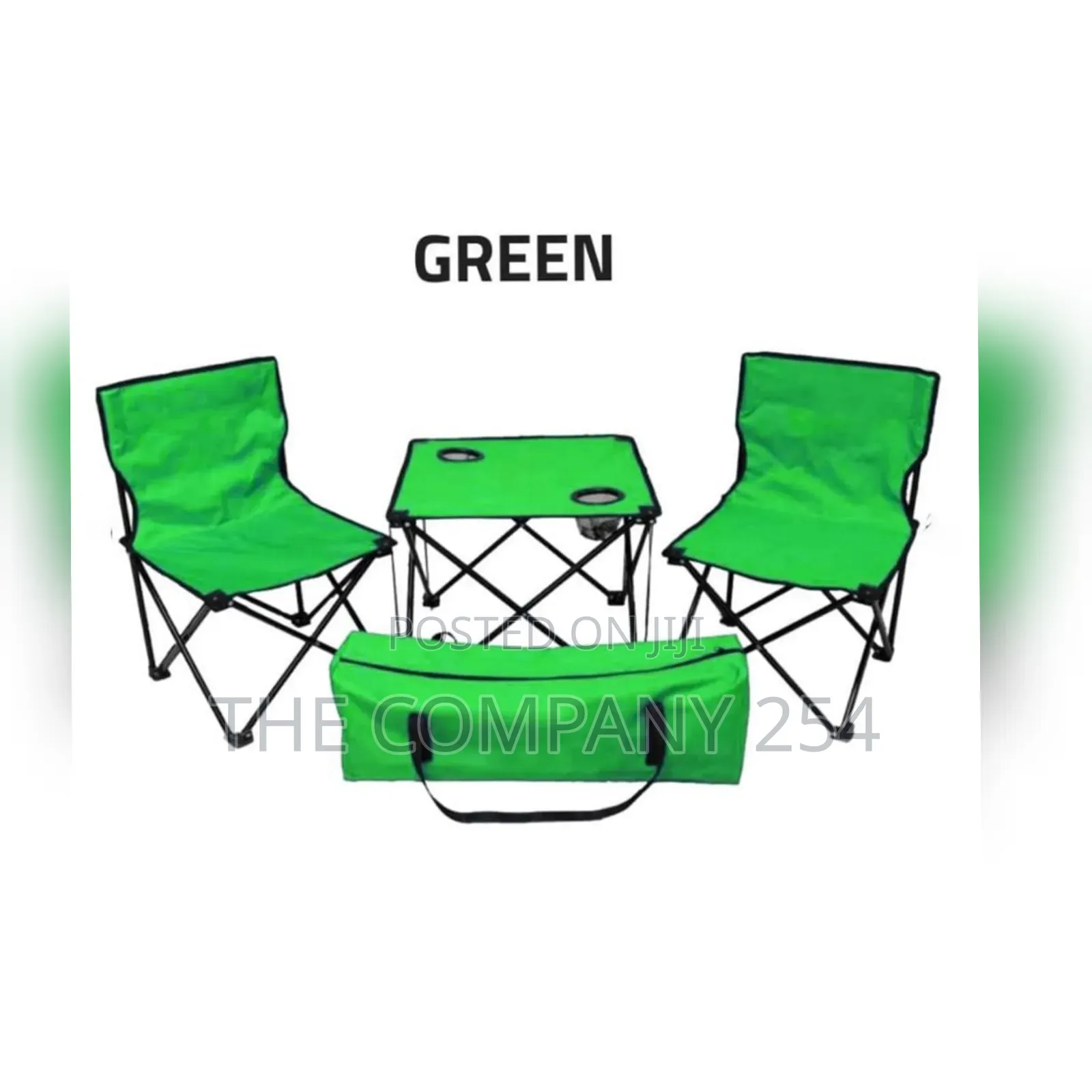 Camping Outdoor Set- A Table and 2 Chairs Colours ; Blue, Green,Red