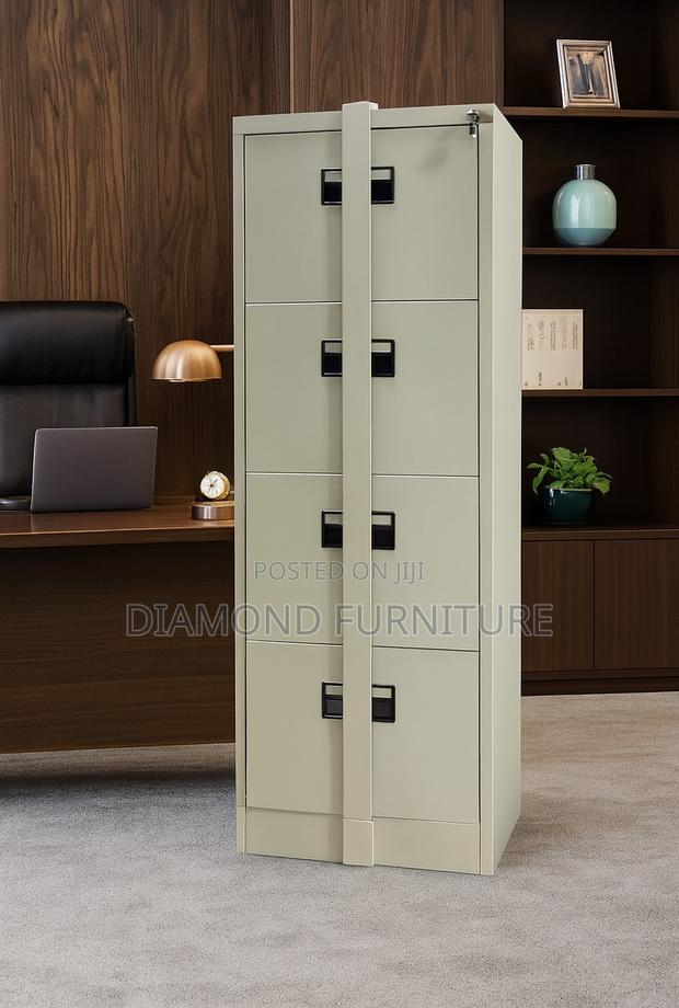 Office Furniture; {4-Drawer Lockable Office Filing Cabinet With Bar}