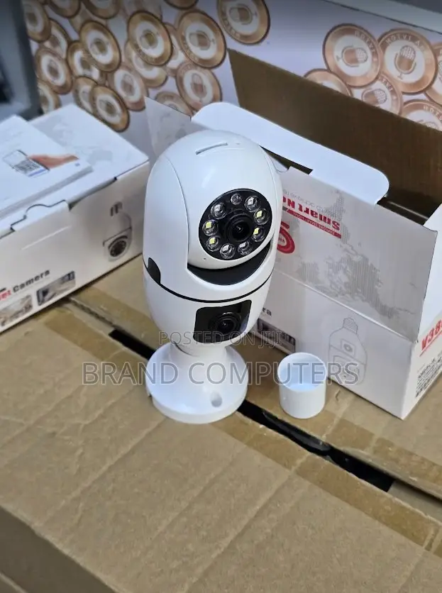 V380 Pro Dual Lens Dual Screen E27 Bulb Camera Two Way Audio