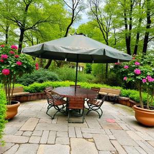 Garden Umbrella | Gazebo, a Radiant 6 Deater Wooden Garden Umbrella