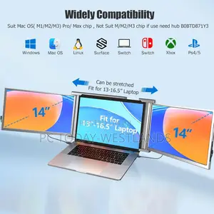 FHH Laptop Screen Extender 14" FHD 1080p Triple Monitor