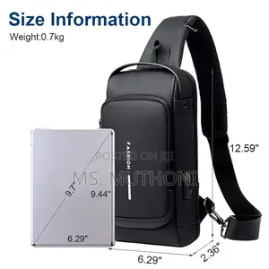 Anti Theft Sling Bag, Usb Charging Sport Sling Anti-Theft Shoulder Bag