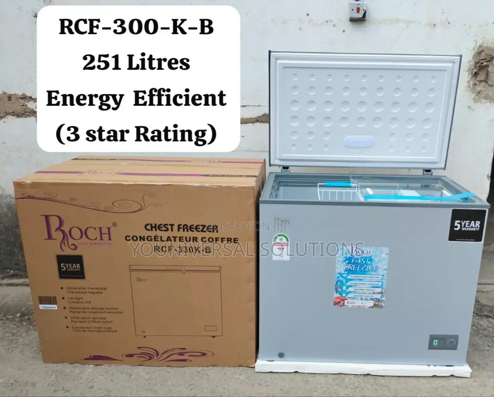 Roch Chest Freezer RCF-330-K-B (251 Litres)