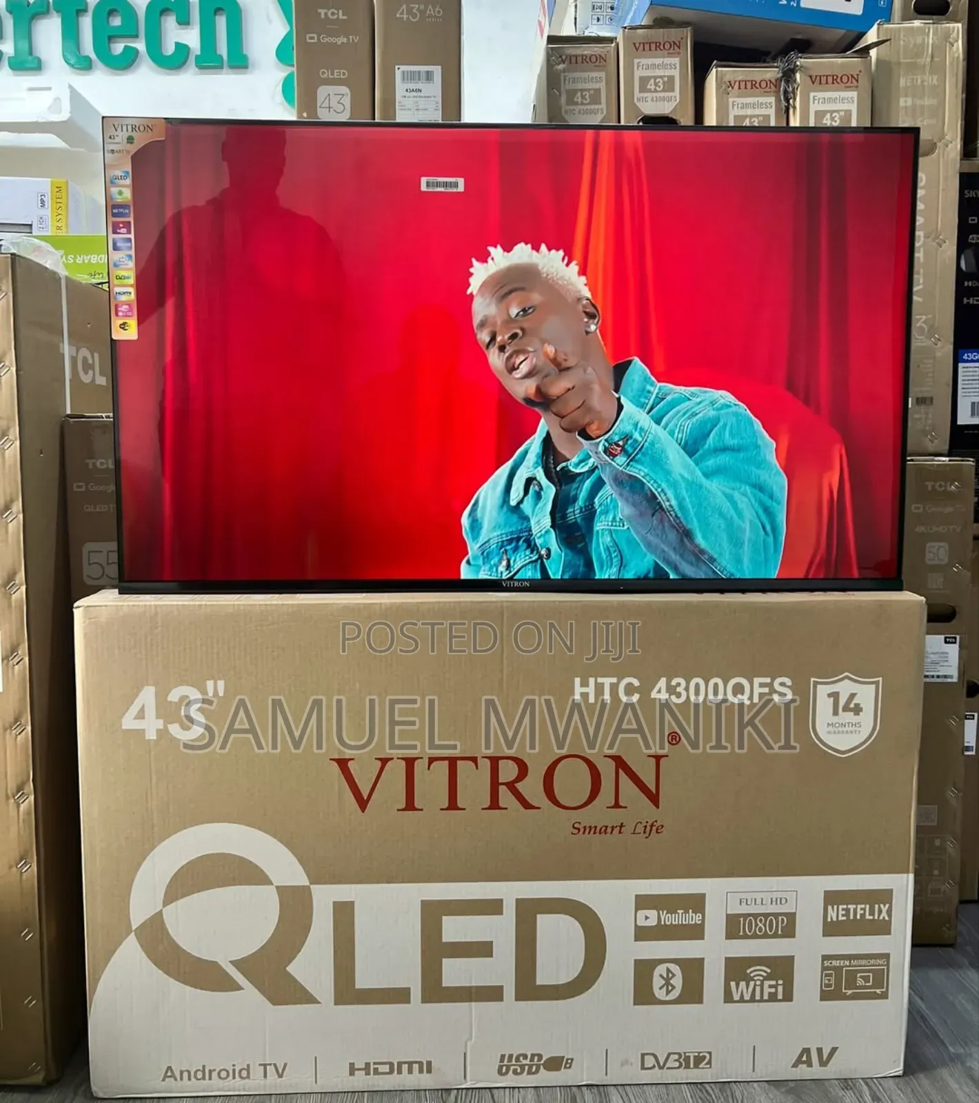 Vitron 43" Qled Smart Tv Full Hd 1080p Youtube Netflix Bluetooth