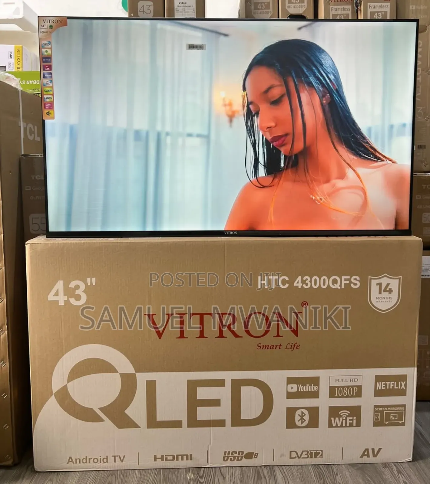 Vitron 43" Qled Smart Tv Full Hd 1080p Youtube Netflix Bluetooth