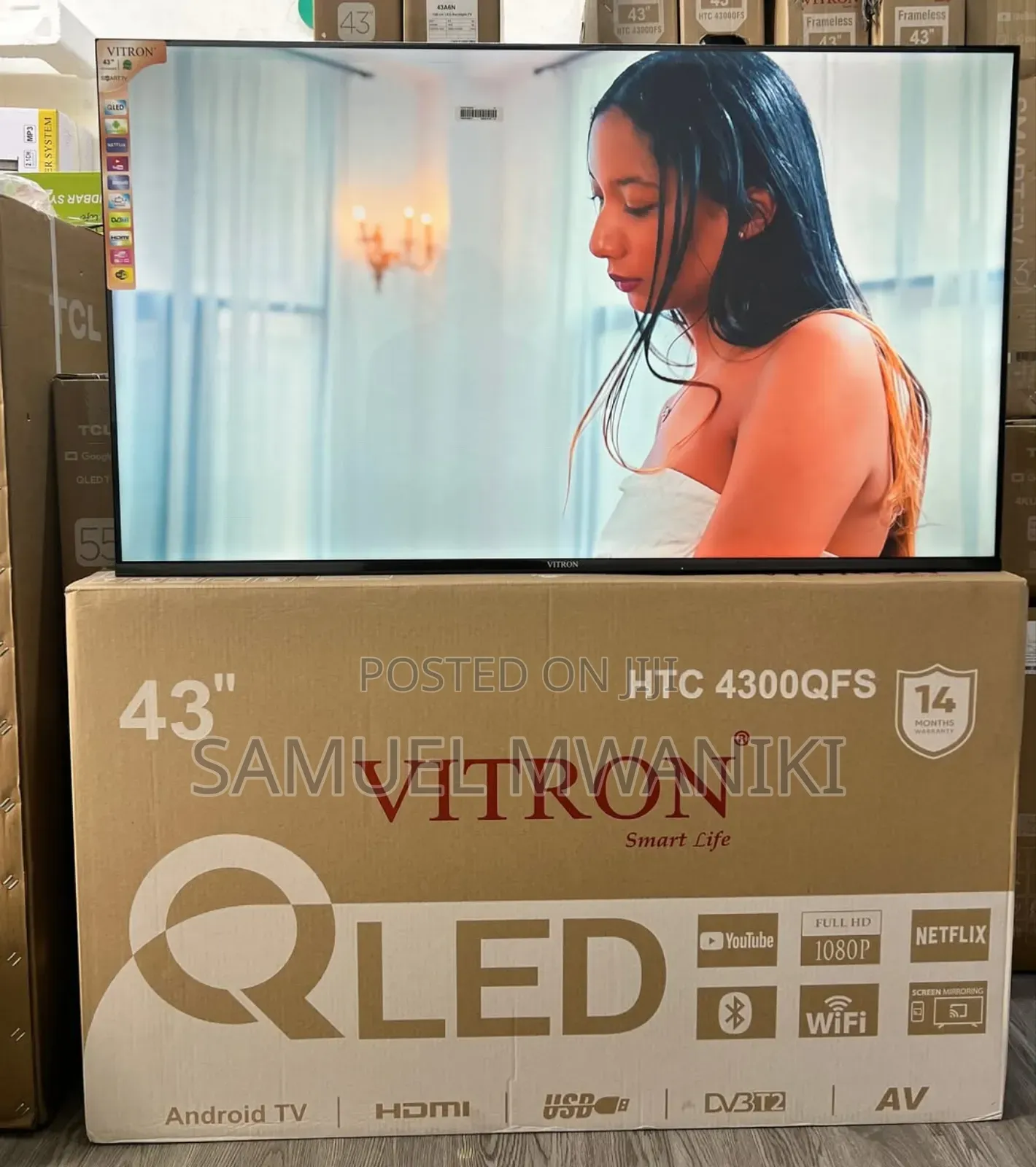 Vitron 43" Qled Smart Tv Full Hd 1080p Youtube Netflix Bluetooth