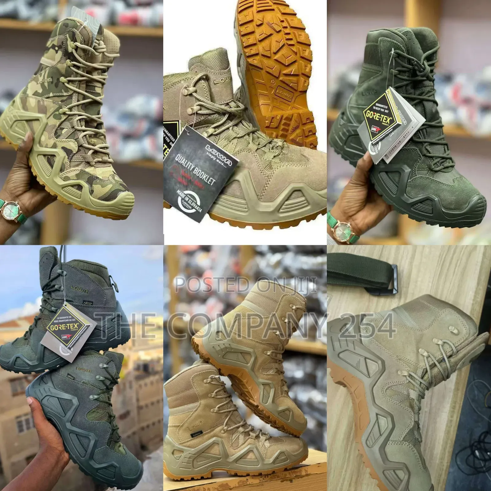 Quality Original Leather Desert Military Hiking Lowa Low , High Boots