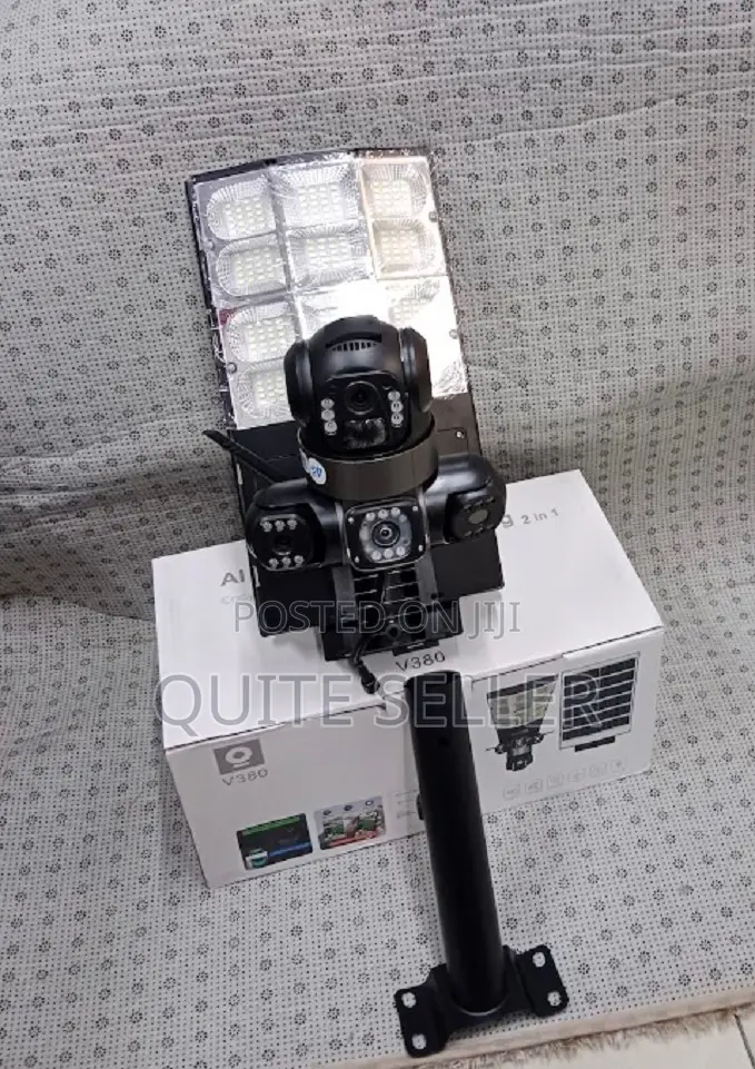 Triple Lens Solar 4g Floodlight CCTV Camera1080p Hd V380 Pro Outdoor