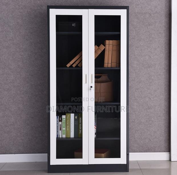 2-Door Full Glass Metallic Office Filing Cabinet - thumbnail 5