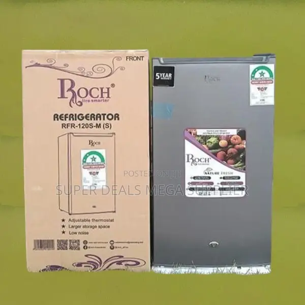 Roch Energy Saving Single Door Fridge | Silver, Led Interior Light