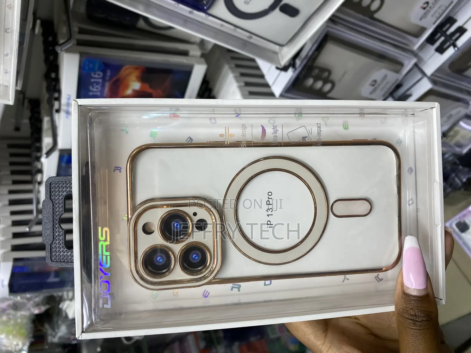 Dteck Magsafe Compatible Plated Clear Case for iPhone 13 Pro
