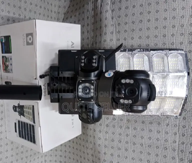 Intelligence 4g (Simcard) V380 Triple Lens Three Screens Camera Solar