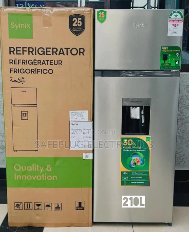 Syinix 210 LTRS Dual Door Fridge, Water Dispenser Inbuilt Fridge Guard
