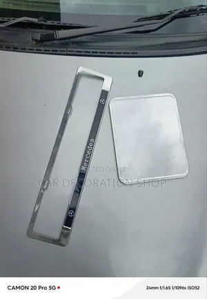 Mercedes Metallic Number Plates Holder Square and Oblong Set