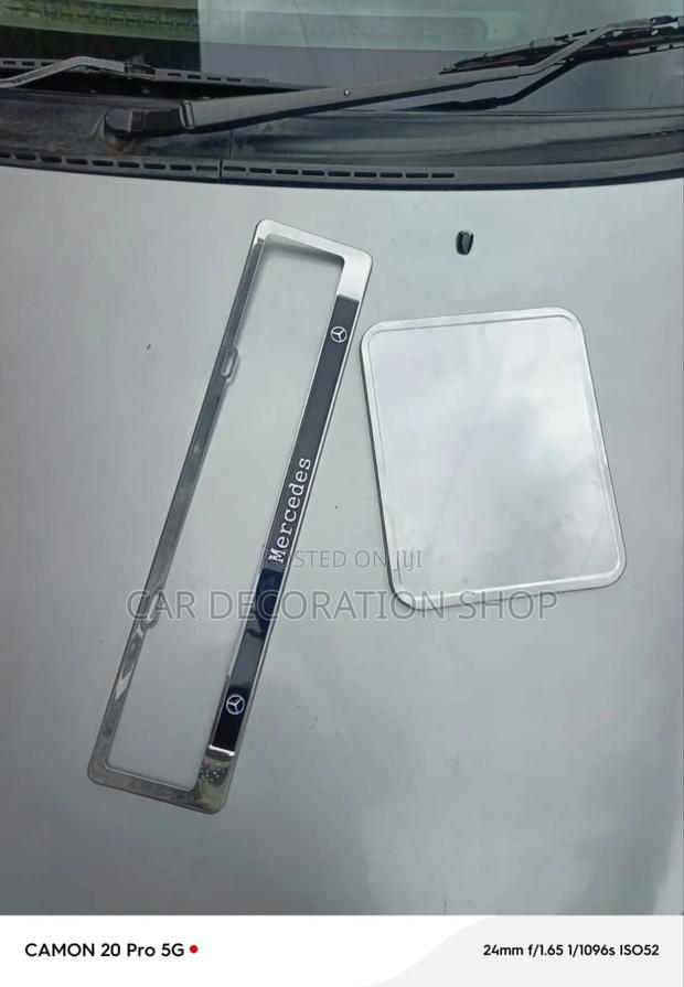 Mercedes Metallic Number Plates Holder Square and Oblong Set