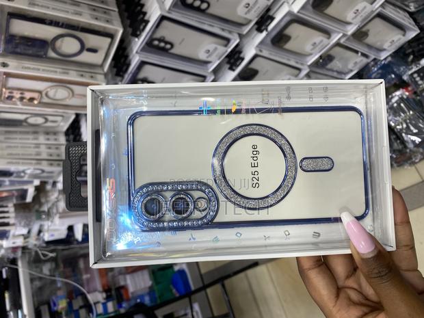 Erams Samsung Galaxy S25 Edge 5g Magnetic Glitter Plated Case - main view