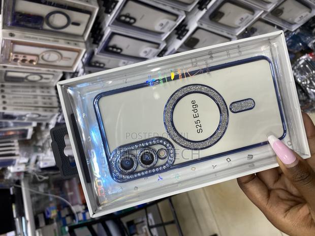 Erams Samsung Galaxy S25 Edge 5g Magnetic Glitter Plated Case - thumbnail 3