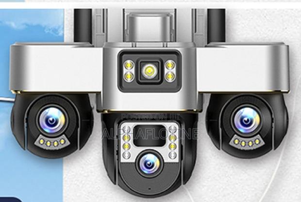 Triple-Lens Camera -360 ° 4 G Surveillance System With 8w Panel - main view