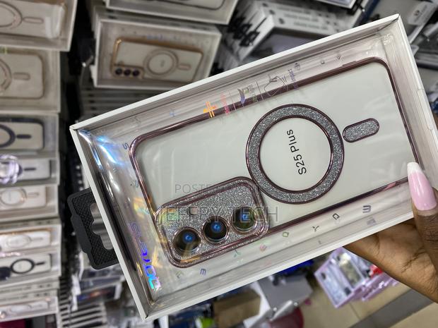 Abspar Samsung Galaxy S25 Plus Magnetic Plating Glitter Case - thumbnail 3