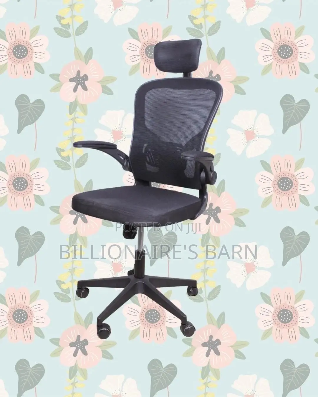 Modern Grey Ergonomic Office Chair | Swivel Base