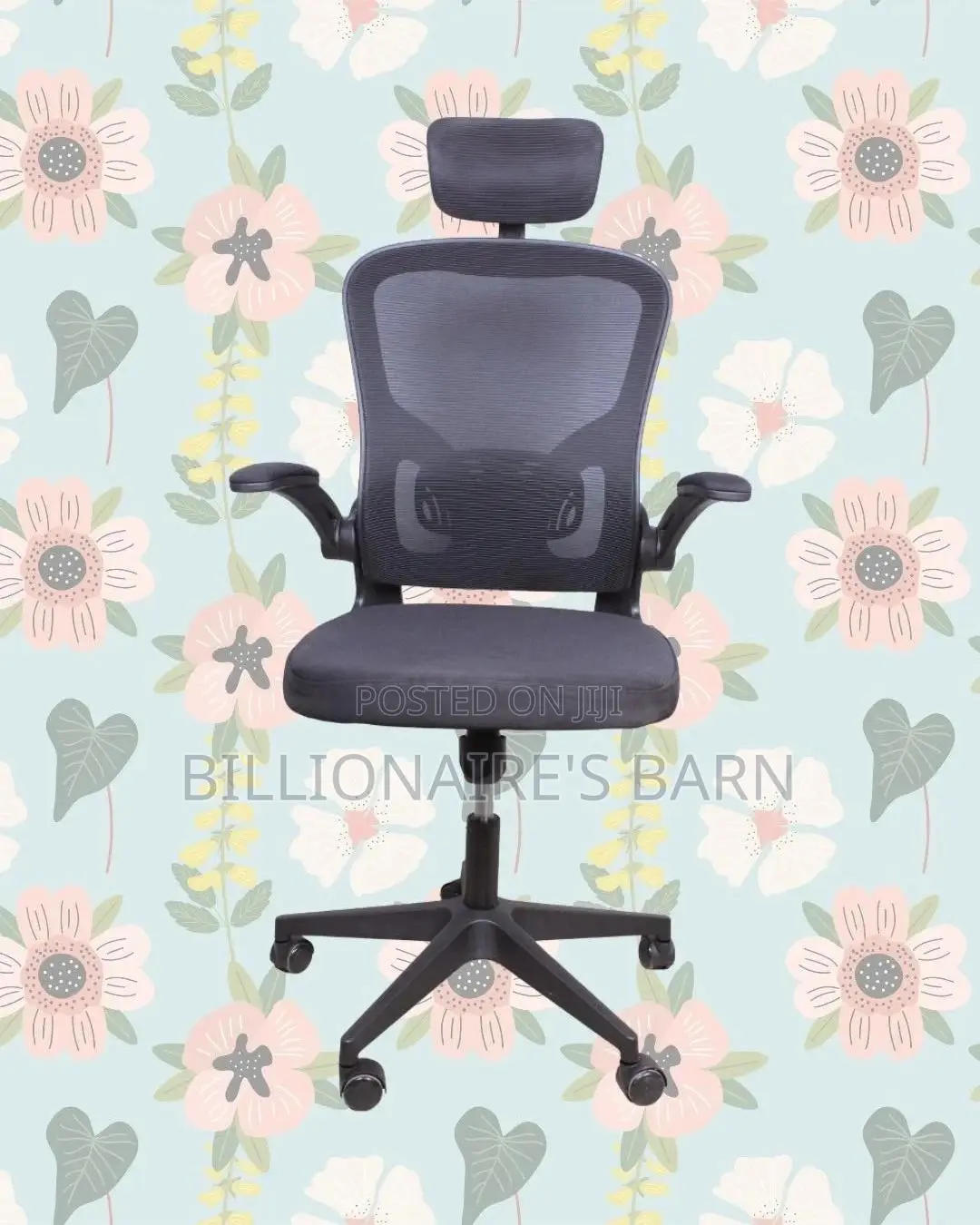 Modern Grey Ergonomic Office Chair | Swivel Base
