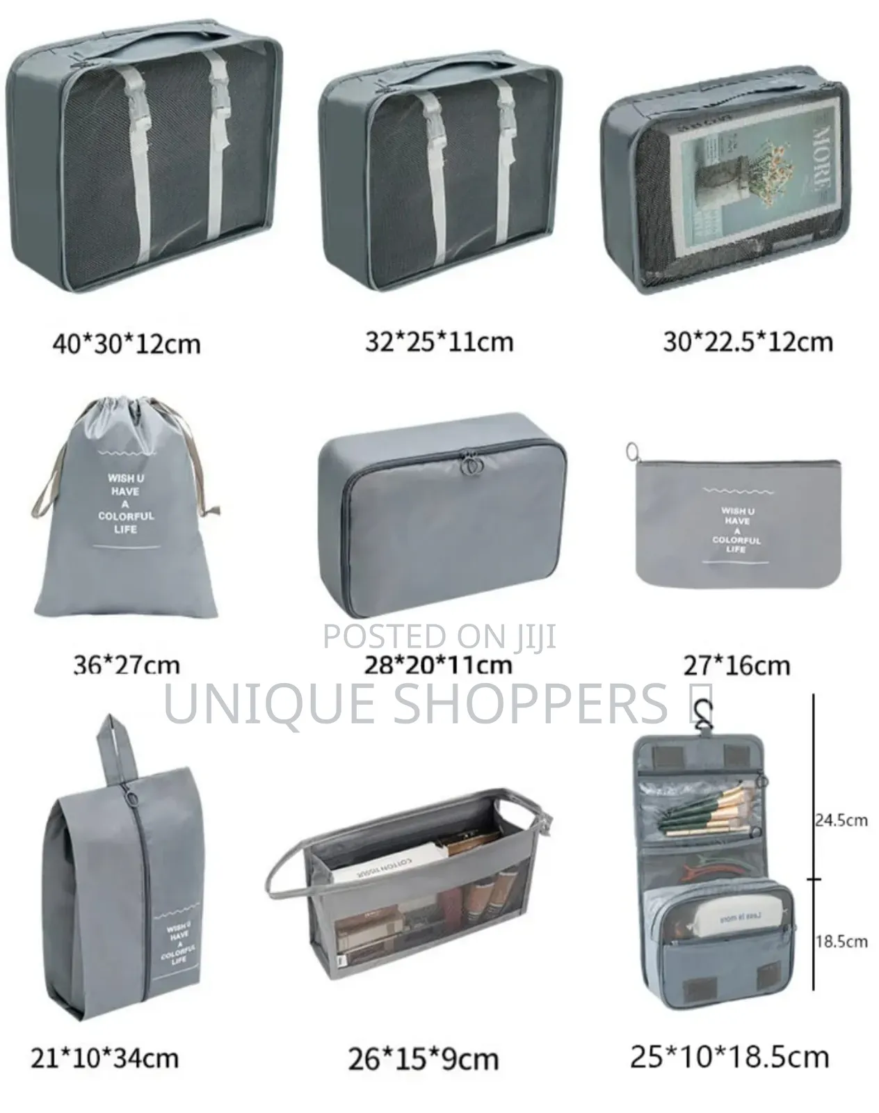 9pcs Luggage Travel Organizers for Suitcase.
