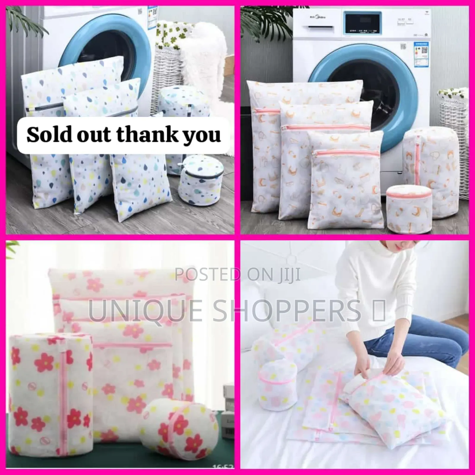 5 PCS Flowered Laundry Mesh Bags