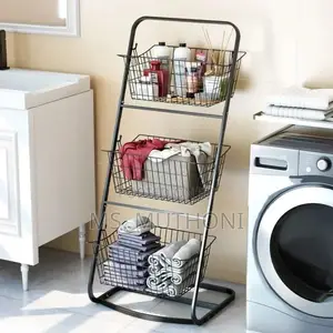 Basket Stand With 3 Levels / Bathroom/ Bedroom/Living Room Organizer