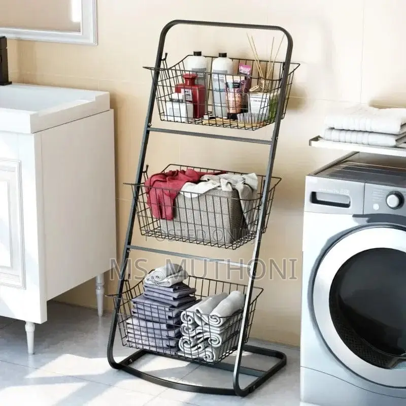 Basket Stand With 3 Levels / Bathroom/ Bedroom/Living Room Organizer