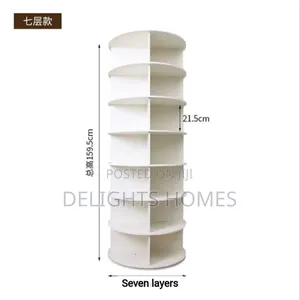 360 Degree 7 Layer Rotating Diy Wood Shoe Rack_sp