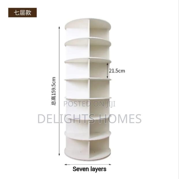 360 Degree 7 Layer Rotating Diy Wood Shoe Rack_sp - thumbnail 2