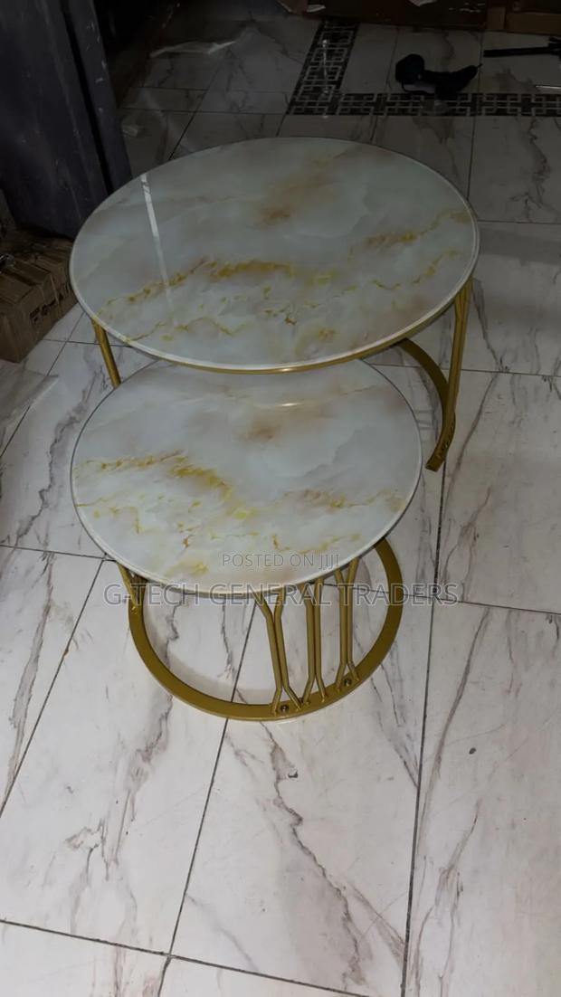 Modern Luxury 2in1 Pure Marble Nesting Table