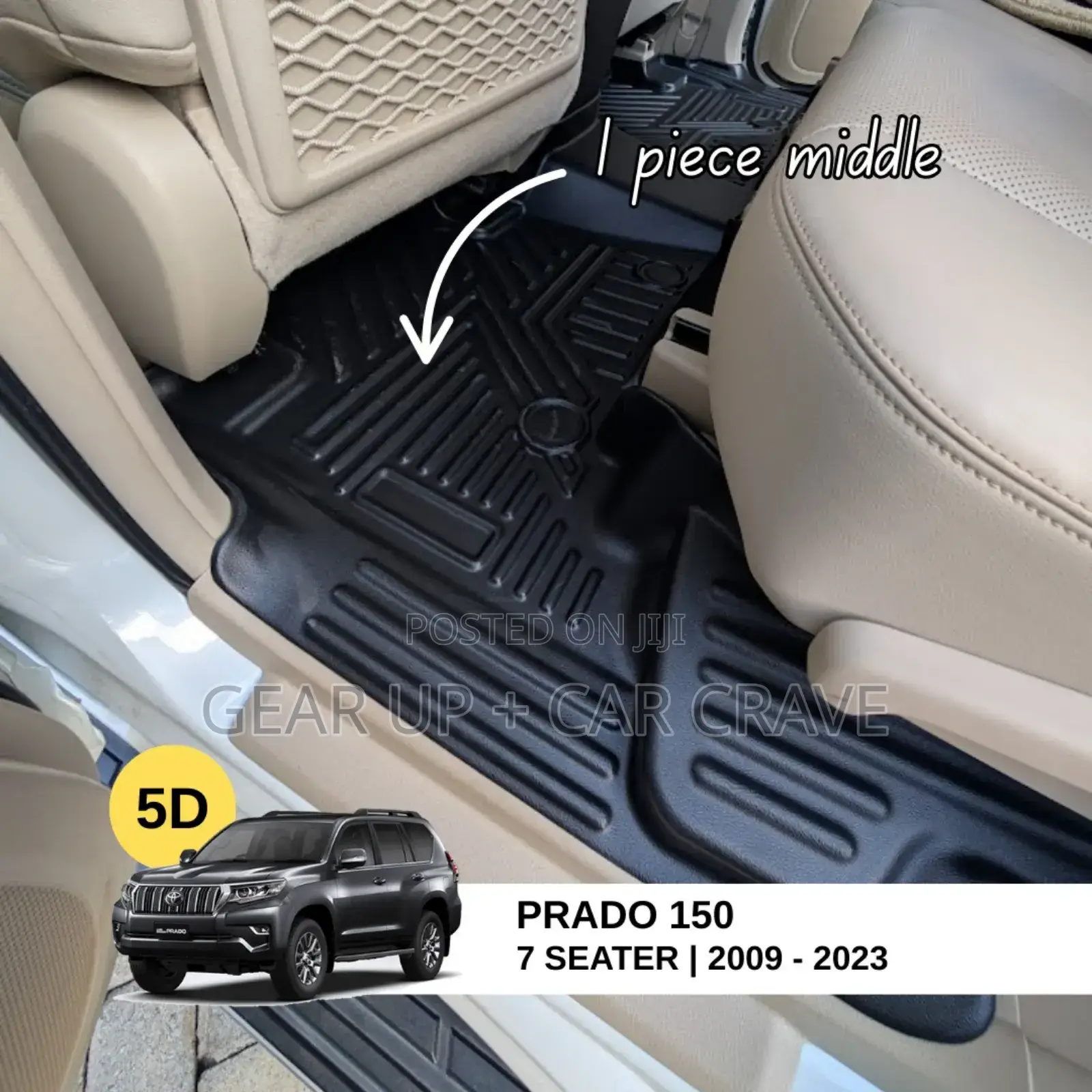 Toyota Prado J150 5d Floor Mats Without Boot Mat