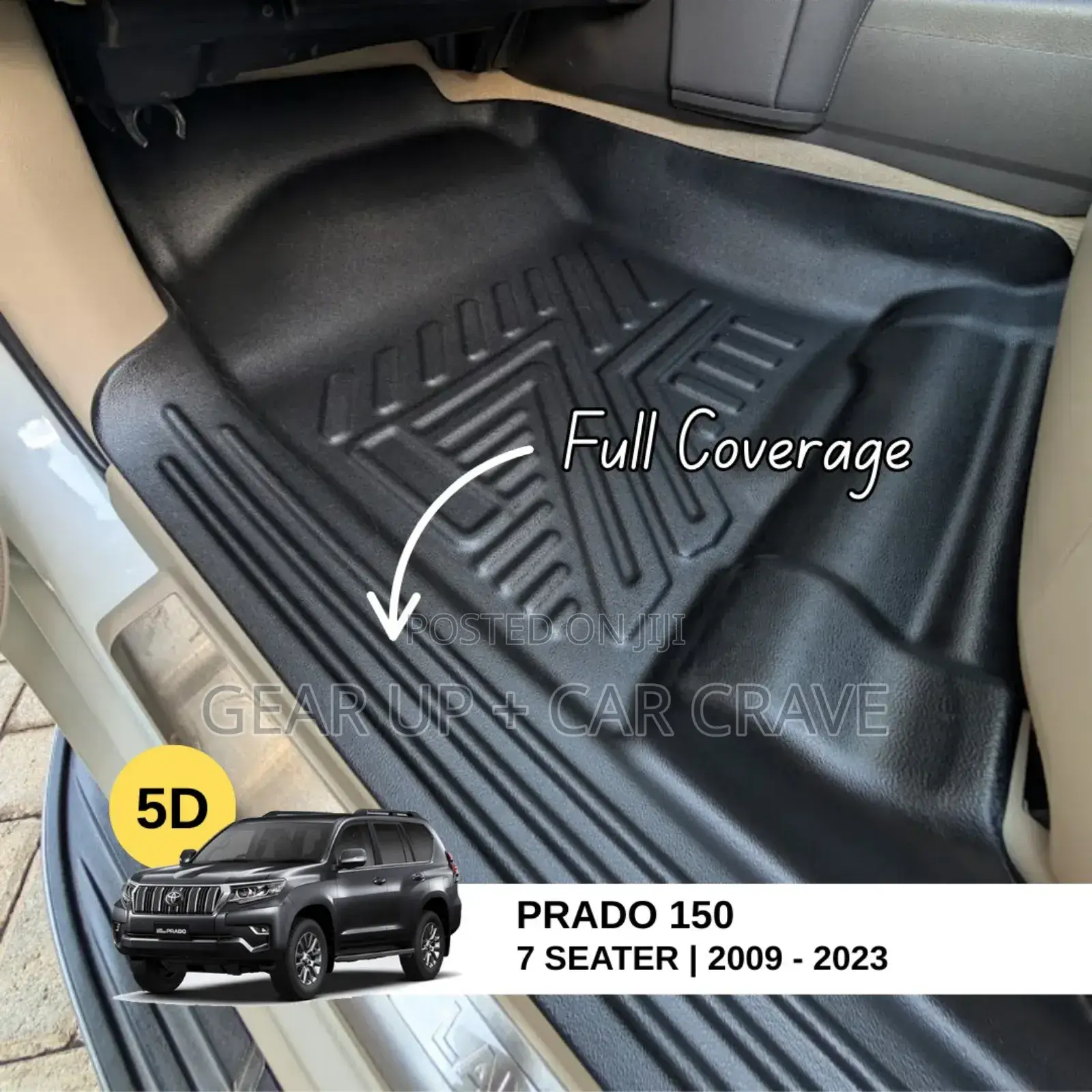 Toyota Prado J150 5d Floor Mats Without Boot Mat