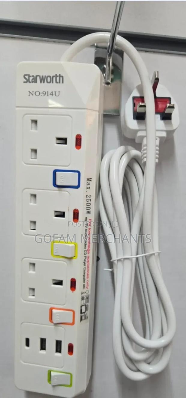 4 Way 5m Extension With Usb Type C Ports