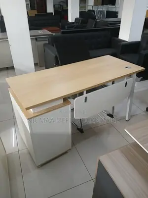 Light Wood White Finish With Secure Storage Advanced Desk