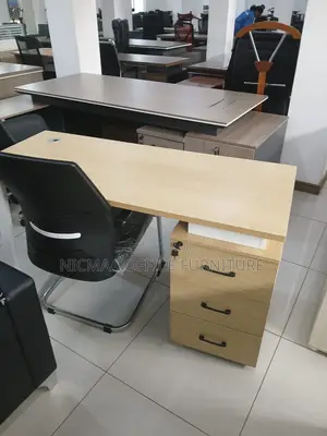 Light Wood White Finish With Secure Storage Advanced Desk