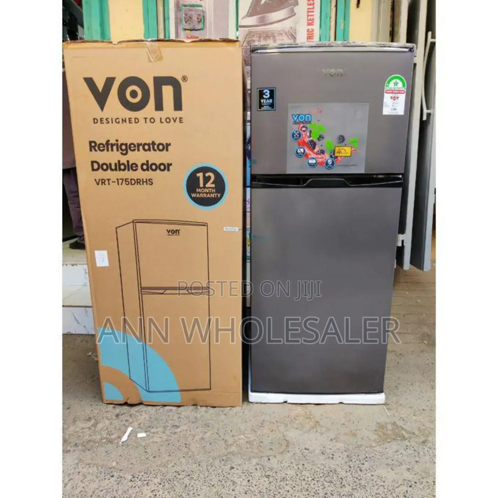Von Vrt-175drhs Top Mount Fridge Direct Cool, 175l - Silver.