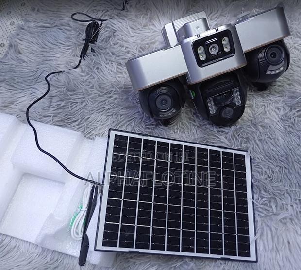 V380 Pro Tripple Lenses Outdoor Solar Camera 4g Sim Card Night Vision
